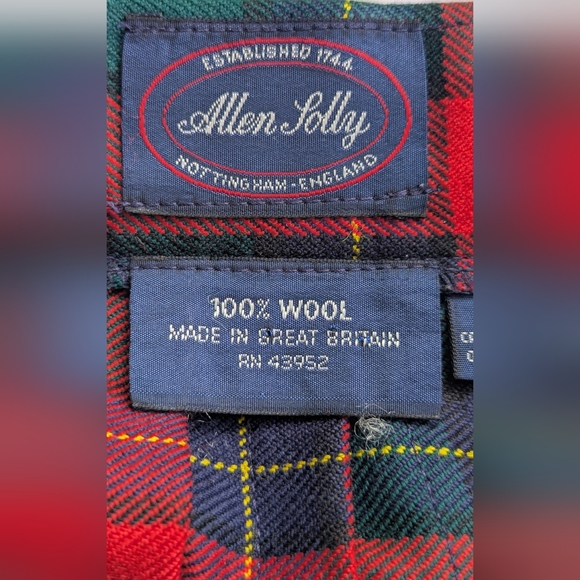 Allen Solly Wool Kilt Size 10 Red Green Tartan Plaid Adjust Waist Women's - Picture 2 of 13